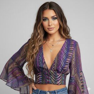 Fashion Nova Multicolor Crop Top